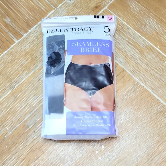Ellen Tracy Ladies 5 Pack Seamless Briefs Full Coverage 4 Way Stretch Size Small - Picture 1 of 6